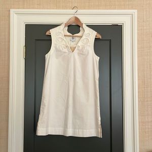MAYLE WHITE DRESS, PEARL DETAIL
